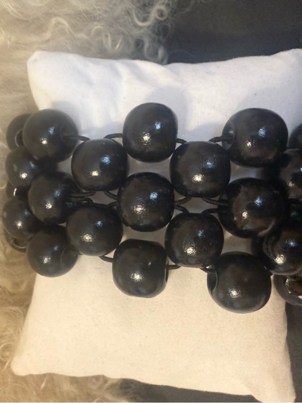 Chunky Black Beaded Statement Bracelet